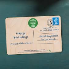 Wooden Postcard - Happy Birthday