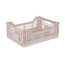 Midi Stackable Folding Crate - Coconut Milk