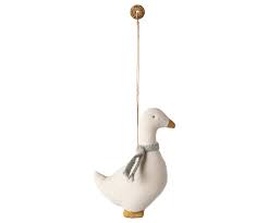 Maileg Fabric Hanging Ornament - Goose with Blue Scarf