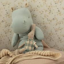 Maileg Safari Friends Medium Hippo - Blue Grey