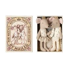 Maileg Royal Twin Mice - Little Sister & Brother in a Matchbox