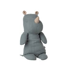 Maileg Safari Friends Medium Rhino - Dusty Blue
