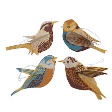 East End Press British Birds Paper Ornaments