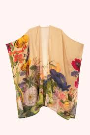 Powder Autumn Posy Wool Wraparound - Cream