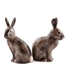Quail Ceramics - Wild rabbit Salt & Pepper Shakers
