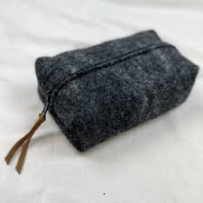 Felted Boxy Pouch/Desk Tidy - Dark Grey