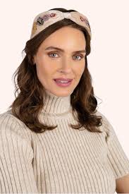 Powder Velvet Headband - Cream Pos