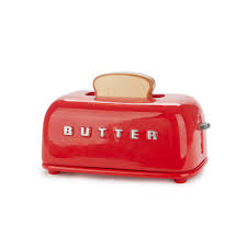 Toasty Ceramic Butter Dish - Red