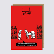 Modern Toss Funny Card - Monday Morning Wine