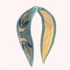 Powder Velvet Headband - Swooping Swallows