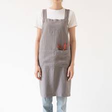 Linen Tales Crossback Apron - Ash