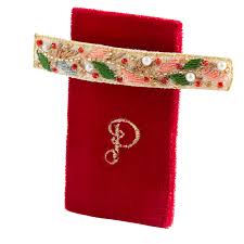 Powder Hair Barette - Holly Berry