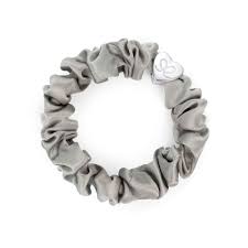 byEloise Silver Heart Silk Scrunchie - Moonlight