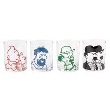 Tintin - Set of 4 Glass Tumblers