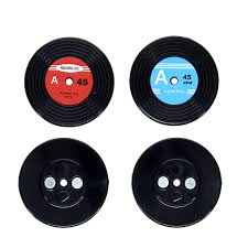 Mini Music Vinyl Record Magnets - Set of 4