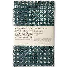 Cambridge Imprint Pack of 10 Patterned Envelopes - Little Stars Petrol