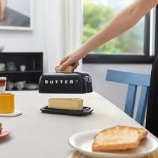 Toasty Ceramic Butter Dish - Black