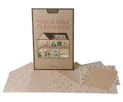 Maileg Mouse Hole Farmhouse Wallpaper