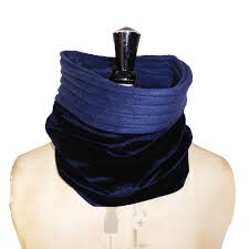 Anna Falcke Velvet Snood - Navy Blue