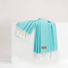 Italian Herringbone Throw - Turquoise