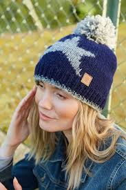 Pachamama Star Bobble Beanie - Navy