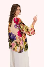 Powder Mid-Length Kimono - Cream Posy