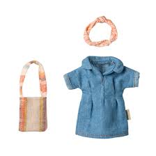 Maileg Mum Mouse Denim Dress & Bag