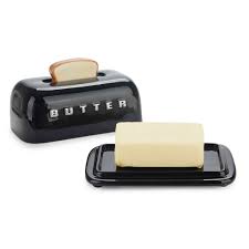 Toasty Ceramic Butter Dish - Black