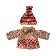 Maileg Knitted Sweater & Hat - Mum