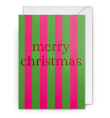 Christmas Card - Merry Christmas Stripe