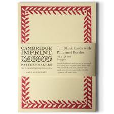 Cambridge Imprint Pack of 10 Patterned Postcards - Bright Pink