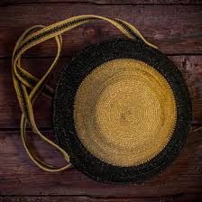 Round Jute Bag - Natural & Black