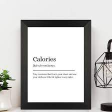 A5 Black Framed Print  - Calories
