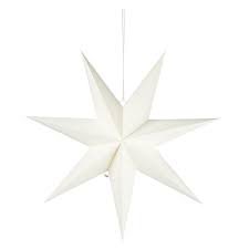 Medium White Paper 7 Sided Hanging Star