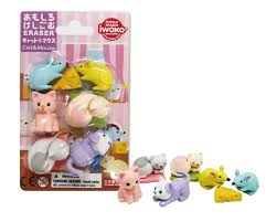 Iwako Cat & Mouse Eraser Blister Pack