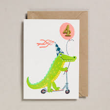 Confetti Pets Card - Croc Age 4