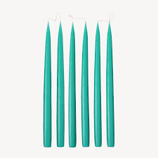 6 Taper Candles 35 - Turquoise