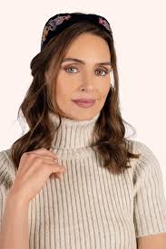 Powder Velvet Headband - Midnight Posy