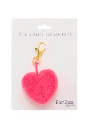 Blush Pink Heart Pom Pom Clip