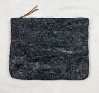 Felted Zipped Document Pouch/Laptop Sleeve - Dark Grey