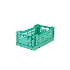 Mini Folding Stackable Storage Crate - Mint