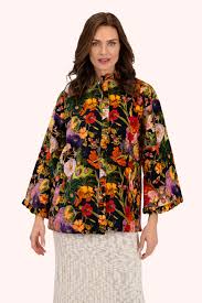 Powder Short Velvet Jacket - Midnight Posy