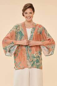 Powder Floral Jungle Kimono Jacket in Petal