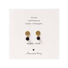 A Beautiful Story Mini Coin Black Onyx GP Earrings