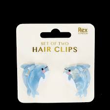 Mini Hair Claw Clips  - Dolphins