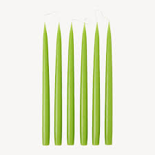 6 Taper Candles 35 - Spring Green