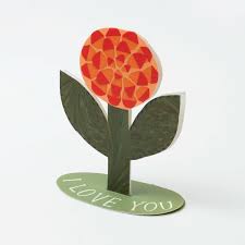 Stand Up Card - I Love You Rose
