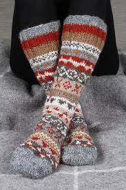 Pachamama Classic Fairisle Long Socks - Grey