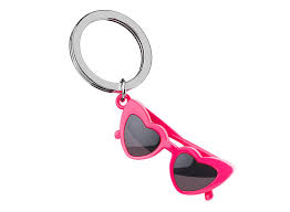 Metalmorphose Keyring - Pink Love Glasses