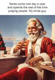 Funny Christmas Card - Santa Judging